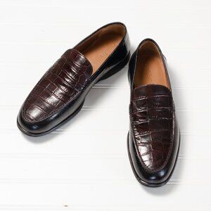 Paul Frederick men's crocodile Alligator Leather dress shoes size 9 NWT
